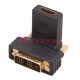 Переходник штекер DVI-D - гнездо HDMI, поворотный  17-6812  REXANT