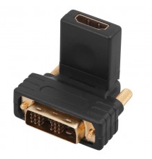 Переходник штекер DVI-D - гнездо HDMI, поворотный  17-6812  REXANT