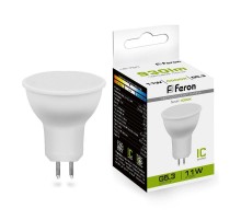 Лампа светодиодная, (11W) 230V G5.3 4000K MR16, LB-760  38138  FERON