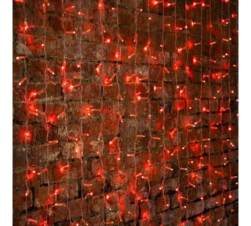 Гирлянда "Светодиодный Дождь" 2х1,5м, постоянное свечение, прозрачный провод, 230 В, диоды КРАСНЫЕ, 192 LED  235-302-6  NEON-NIGHT
