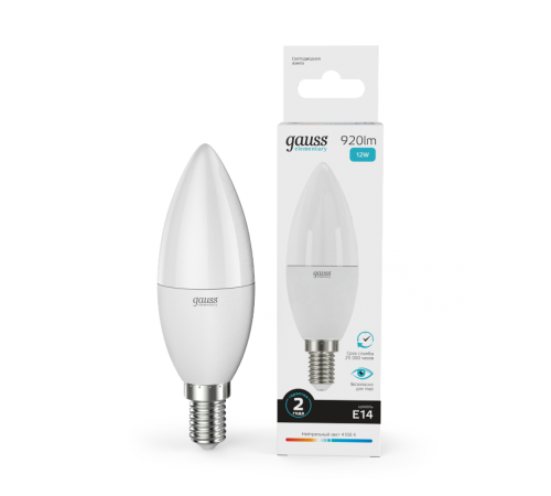 Лампа светодиодная Elementary Свеча 12Вт E14 4100К  33122  Gauss