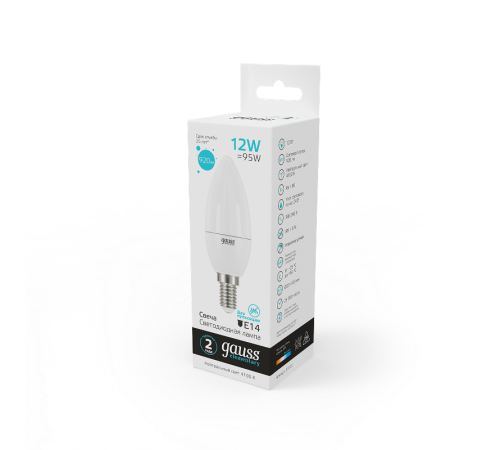 Лампа светодиодная Elementary Свеча 12Вт E14 4100К  33122  Gauss
