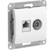 Glossa Белый Розетка 2-ая TV + компьютерная RJ45, кат. 5Е, механизм  GSL000189  SE
