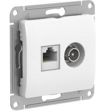 Glossa Белый Розетка 2-ая TV + компьютерная RJ45, кат. 5Е, механизм  GSL000189  SE
