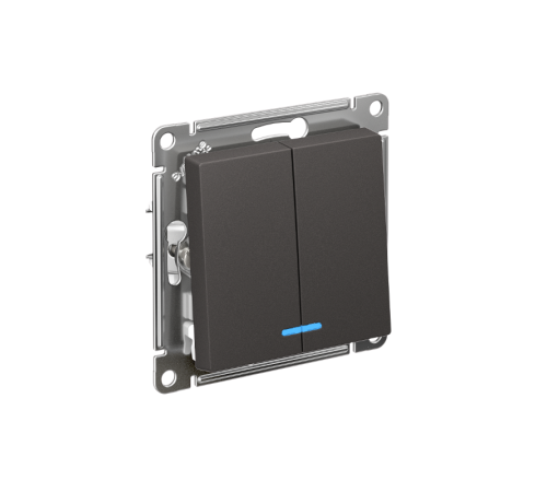 AtlasDesign Базальт Выключатель 2-клавишный с подсветкой, сх.5а, 10АХ, механизм  ATN001453  SE