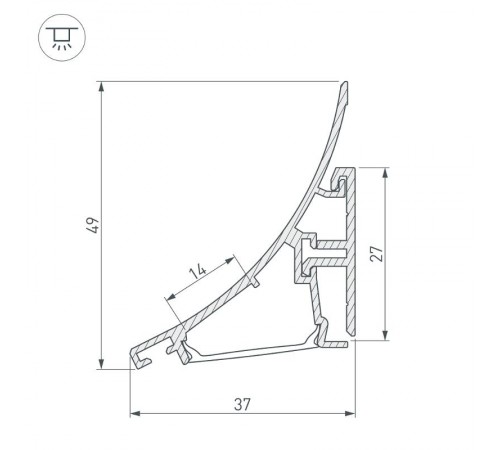 Профиль KARNIZ-R-2000 ANOD  021649  Arlight