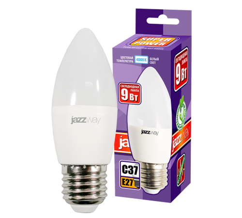 Лампа светодиодная PLED- SP C37 9w E27 4000K-E  .5019065  Jazzway