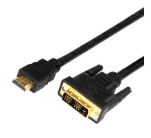 Шнур HDMI - DVI-D с фильтрами, длина 2 метра (GOLD) (PE пакет)  17-6304  REXANT