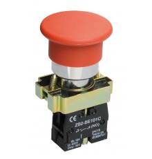 Кнопка управления LAY5-BC41"Грибок" без подсветки красная 1з   BBG70-BC-K04  IEK