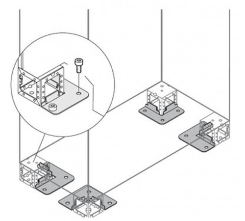 Элемент крепления цоколя к полу, 4 шт.  ZN1041  ABB