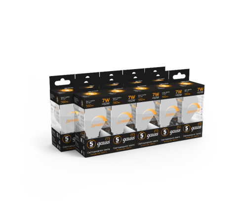 Лампа светодиодная LED 7Вт E14 220В 3000К шар, диммируемая  105101107-D  Gauss