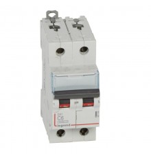 Выключатель автоматический двухполюсный DX3 6000 6А C 10кА  407796  Legrand