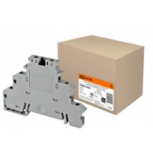 Зажим наборный трехуровневый ЗНТ 2,5-3PV (со связью потенциалов) серый TDM  SQ0803-0063  TDM