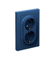 AtlasDesign Аквамарин Розетка 2-ая с заземлением, 16А, в сборе  ATN001124  SE