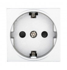 45-Розетка с з/к, со шторками (сереб.металлик) LK45 (16 шт) 1кор.=160шт  851403-1  Ecoplast