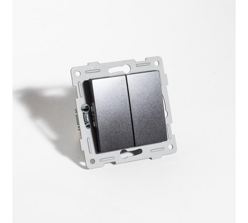 Переключатель двухклавишный, 10А, 220-250V (антрацит)  201124  SPL