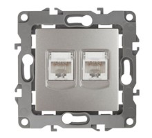 Розетка информационная двойная 12-3108-15  2XRJ45,  перламутр  Б0019357  ЭРА