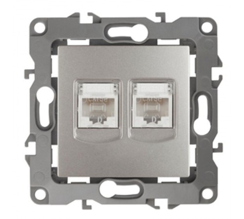 Розетка информационная двойная 12-3108-15  2XRJ45,  перламутр  Б0019357  ЭРА