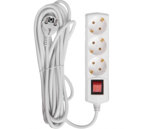 Удлинитель  У03К-выкл.3 места 2Р+PЕ/5метров 3х1мм2  16А/250В    WYP10-16-03-05-ZK-N  IEK