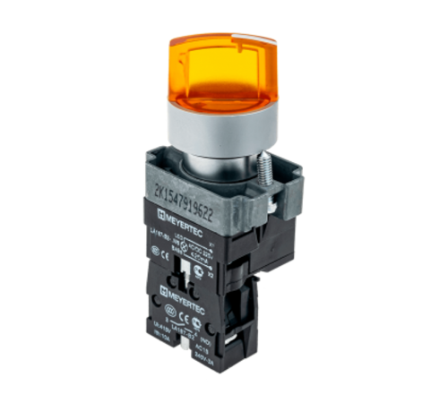 Переключатель с LED подсветкой, 220V AC/DC, желтый, 3 полож. 1NO, фикс., мет. MTB2-BK3563  58226  ОВЕН