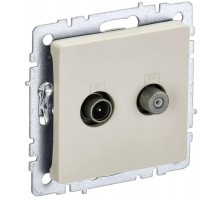 BRITE Розетка двойная TV+SAT РТВ/РСп12-БрКр бежевый   BR-AF20-O-K10  IEK