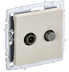 BRITE Розетка двойная TV+SAT РТВ/РСп12-БрКр бежевый   BR-AF20-O-K10  IEK