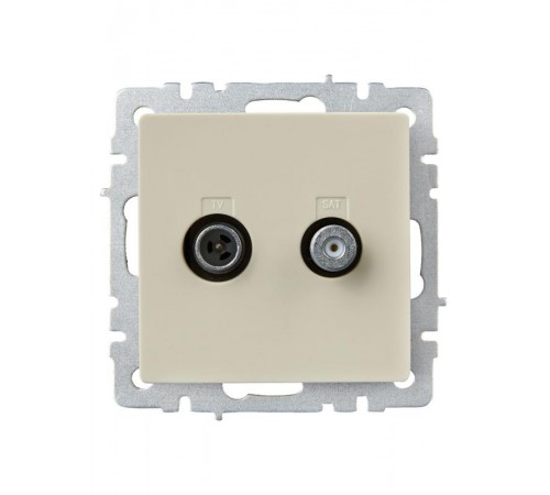BRITE Розетка двойная TV+SAT РТВ/РСп12-БрКр бежевый   BR-AF20-O-K10  IEK