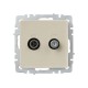 BRITE Розетка двойная TV+SAT РТВ/РСп12-БрКр бежевый   BR-AF20-O-K10  IEK