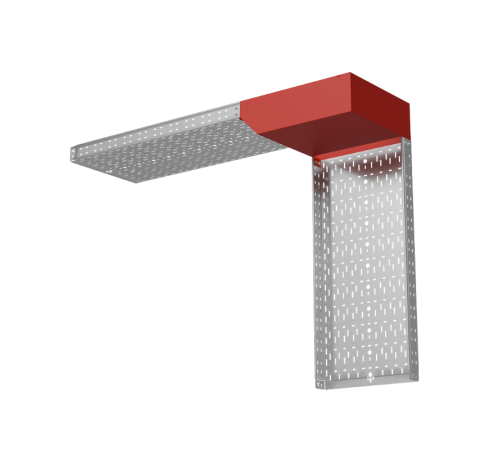 Угол вертикальный внешний L 80х500 мм с разворотом трассы на 90 град "ПЛЮС"  VLPDplus90-80-500-L  КМ-профиль