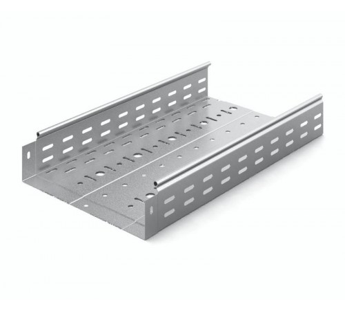 Металлический лоток перфорированный 300х80х3000, толщ. 1,0 мм, Сендзимир цинк, 014380  ЛПМЗТ-300х80х3000-1,0-СЦ   Ostec