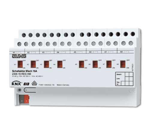 Актуатор коммутирующий, 8 каналов  2308.16REGHM  Jung