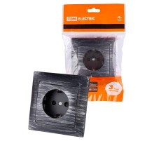 Розетка 2П+З 16А 250В с защ. шт. старинное серебро "Лама"  SQ1815-0652  TDM