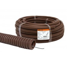 Труба гибкая гофрированная ПВХ 16мм с протяжкой лёгкая "ЭКО" (25м) бук  SQ0401-0041  TDM