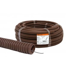 Труба гибкая гофрированная ПВХ 16мм с протяжкой лёгкая "ЭКО" (25м) бук  SQ0401-0041  TDM