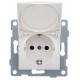 Ugra Розетка 1-ой с/з с з/ш и крышкой, СУ , 16А, 250В, белый  С11Р91-001  GUSI Electric