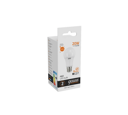 Лампа светодиодная LED 20Вт E27 220В 2700К Elementary A60  23219  Gauss