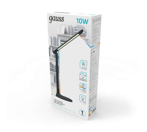 Светильник настольный GTL204 10W 550lm 2700-6500K 170-265V черный диммируемый+ ночник LED 1/10/30  GT2042  Gauss