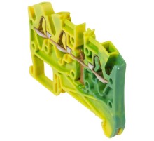 Пружинная клемма Viking 3 - заземляющая - однополюсная - 3 проводника - шаг 5 мм - желто-зеленый  037210  Legrand