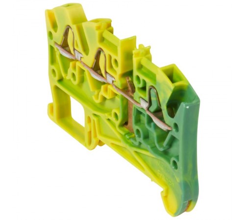 Пружинная клемма Viking 3 - заземляющая - однополюсная - 3 проводника - шаг 5 мм - желто-зеленый  037210  Legrand