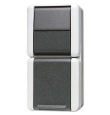 Комбинация - розетка и однополюсный выключатель; для накладного монтажа IP44  871W  Jung