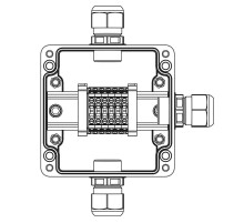 Взрывозащищенная клеммная коробка из полиэстера TBE-P-03-(6xCBC.4)-1xPACMP(A)-1xPACMP(C)-1xPACMP(D)1Ex e IIC Т5 Gb / Ex tb IIICT95°C Db IP66  1231.03