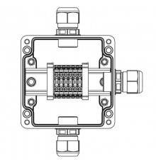 Взрывозащищенная клеммная коробка из полиэстера TBE-P-03-(6xCBC.4)-1xPACMP(A)-1xPACMP(C)-1xPACMP(D)1Ex e IIC Т5 Gb / Ex tb IIICT95°C Db IP66  1231.03