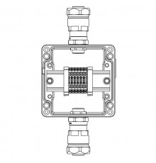 Коробка клеммная Ex из алюминия: 1Ex e IIC Т5 Gb / Ex tb IIIB T95°C DbIP66: Клеммы 2,5 кв.мм. -6 шт. : А, С: ввод D8-13мм под небронированныйкабель в