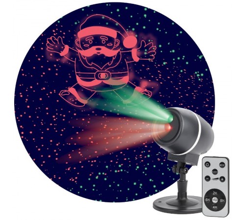 Проектор Laser Танцующий Санта,  ENIOP-06  , IP44, 220В (12/180)  Б0047977  ЭРА
