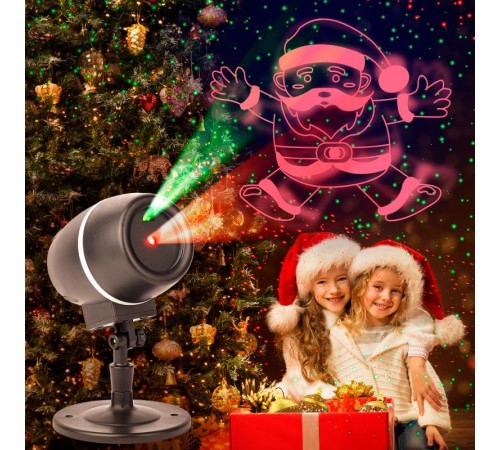 Проектор Laser Танцующий Санта,  ENIOP-06  , IP44, 220В (12/180)  Б0047977  ЭРА
