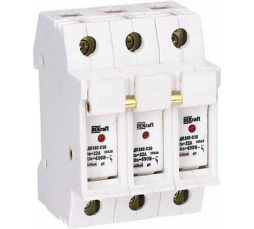 Держатель предохранителя типа C10 со светодиодной и  21385DEK  DEKraft