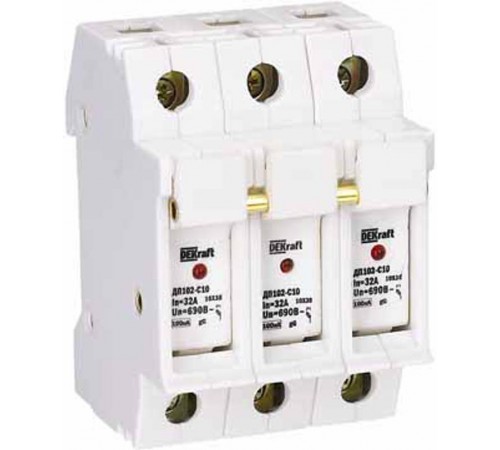 Держатель предохранителя типа C10 со светодиодной и  21385DEK  DEKraft