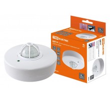 Датчик движения ДДП-01 1100Вт, 5-480с, 2-8м, 5+Лк, 120(сбоку)+360(сверху) гр, IP33,  SQ0324-0004  TDM