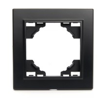 Рамка одноместная, серия Эрна, PFR00-9001-03, черный  39625  STEKKER