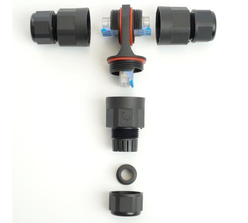 Соединитель-коннектор 3-контактный на 3 выхода, с СМК221 пружинным контактом IP68, черный, LD541  49194  STEKKER